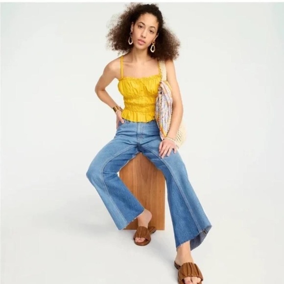 J. Crew Slim Wide-Leg Jean in Medium Indigo Patchwork Wash - Picture 2 of 11